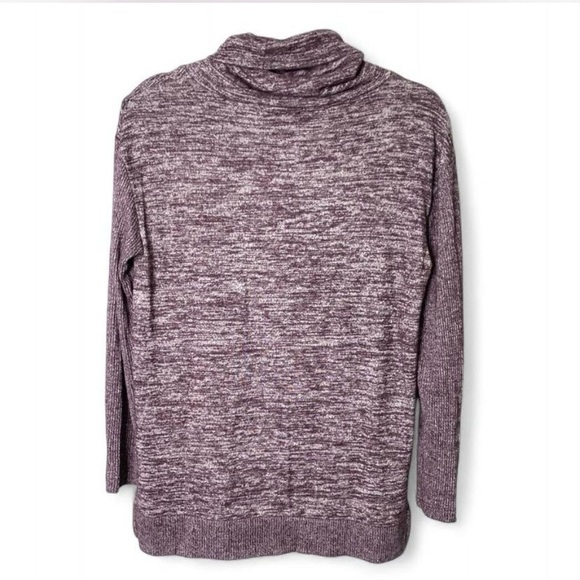 Women’s Cowl Neck Marled Knit Sweater Purple Sonoma Casual Cozy S - Picture 2 of 4